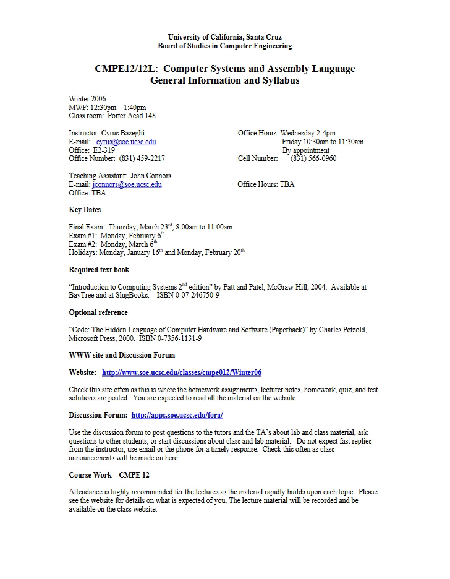 Course Syllabus