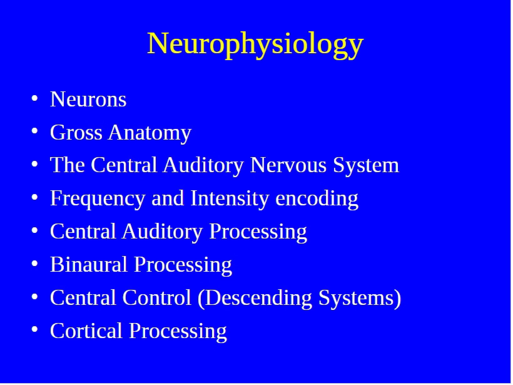 Physiology of the Nervous System