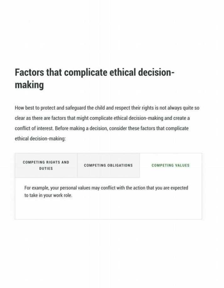 Ethical Decision Making Factors Summary