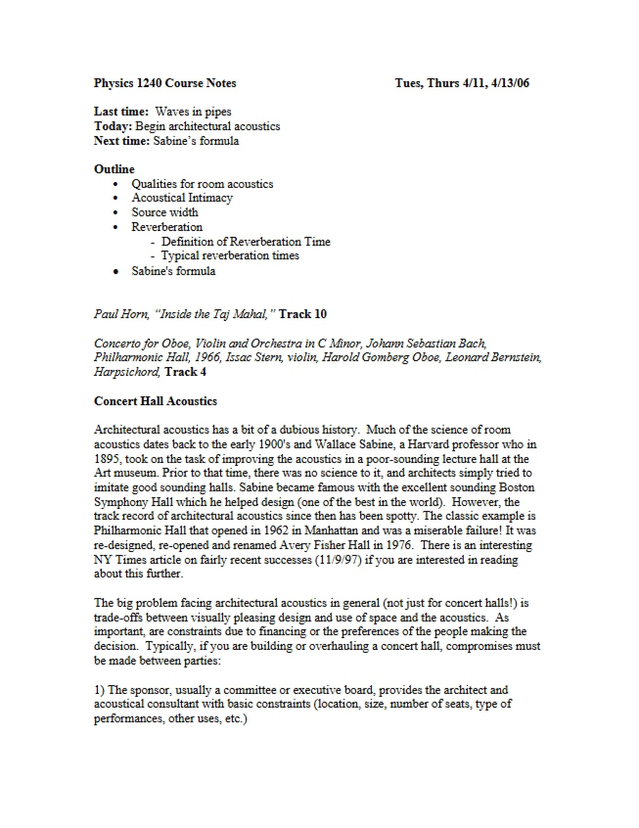 Third Set of Lecture Notes