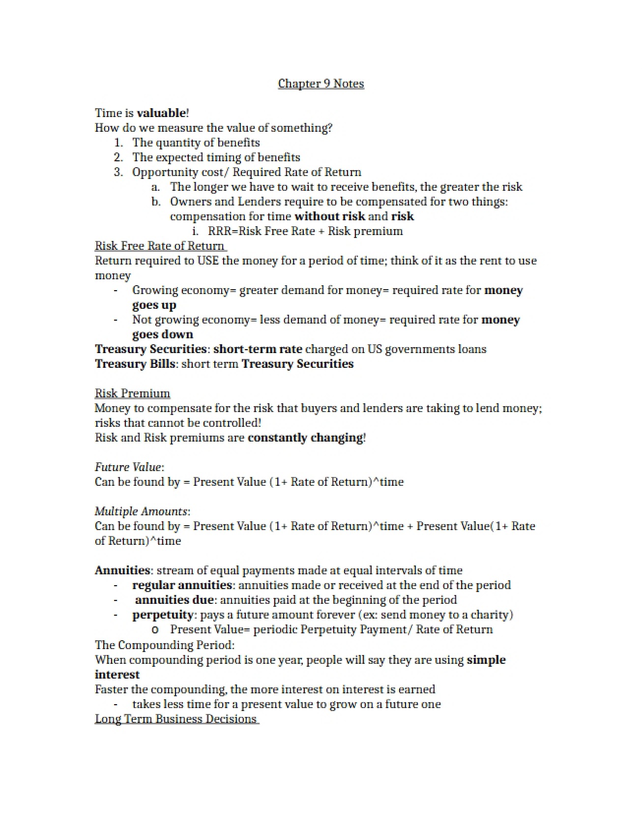 Notes Chapter 9