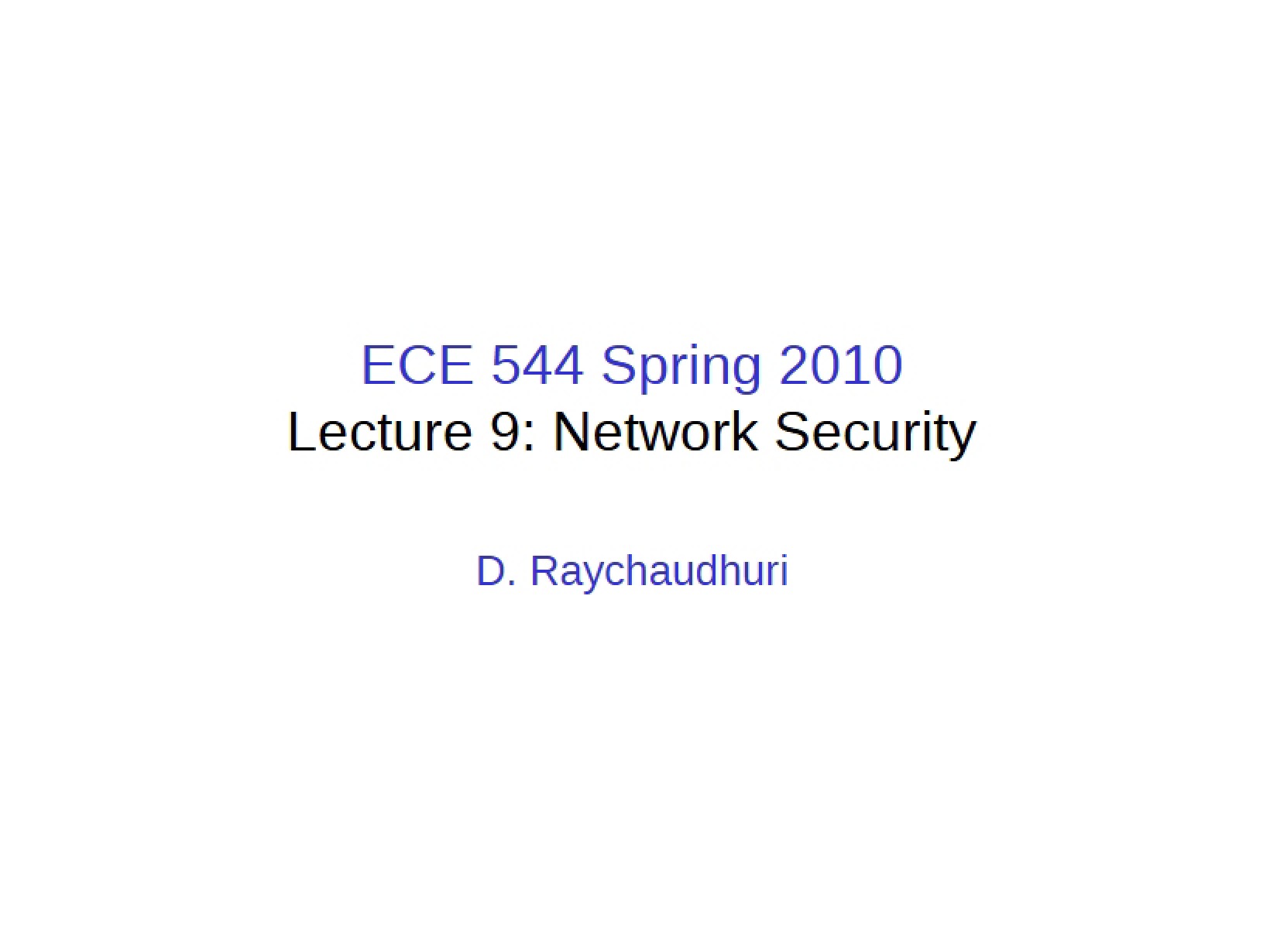 Security in Networks