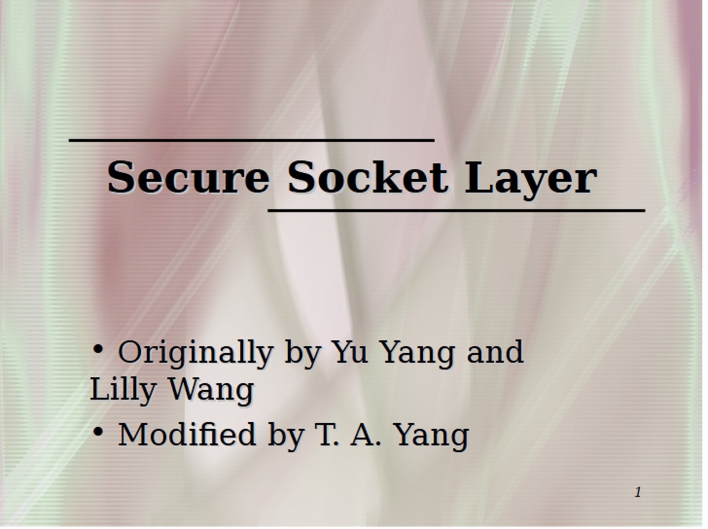 SSL (Secure Socket Layer)