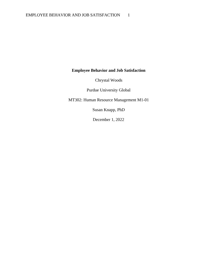 Strategies for Employee Behavior and Job Satisfaction
