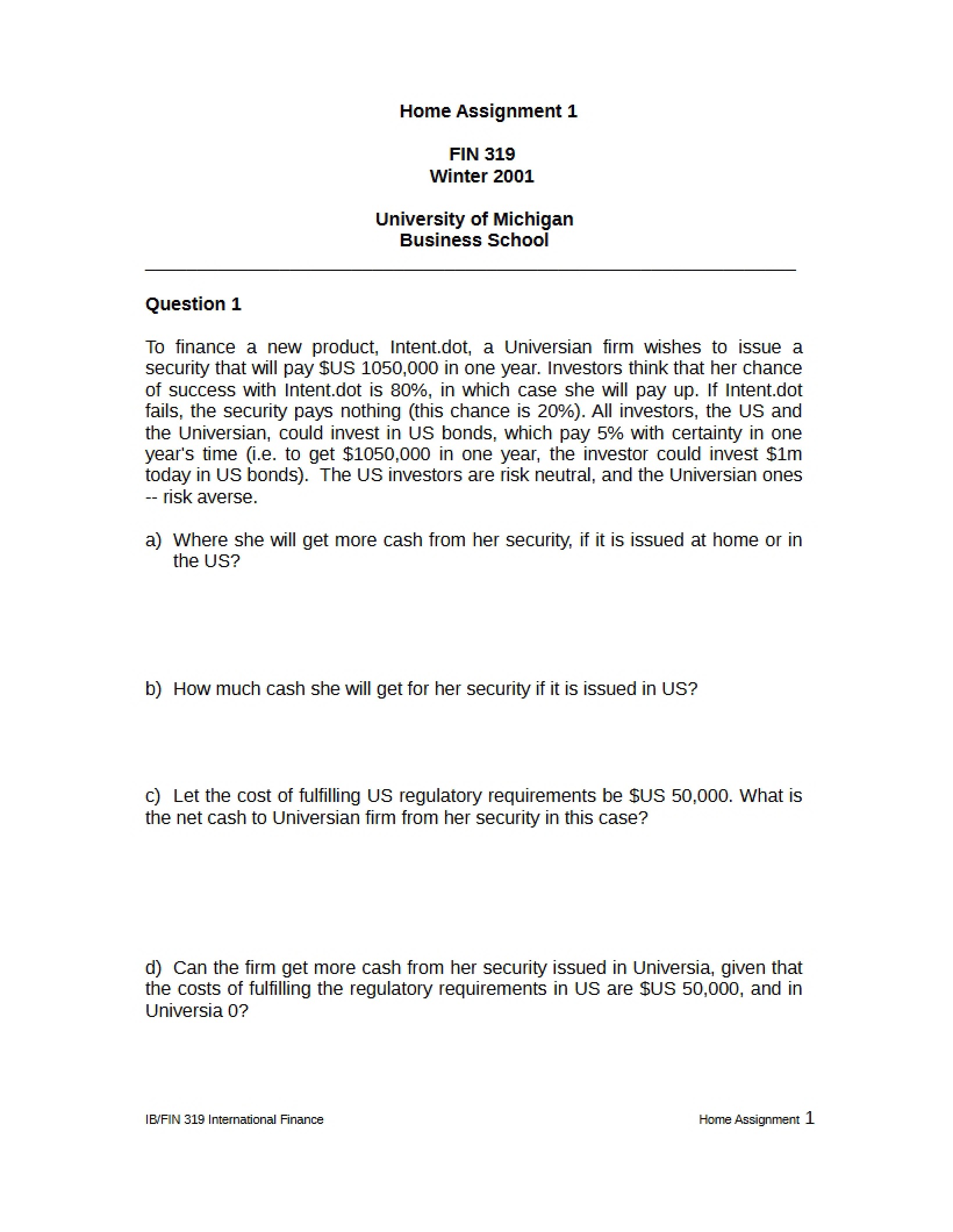 Finance Study Guide