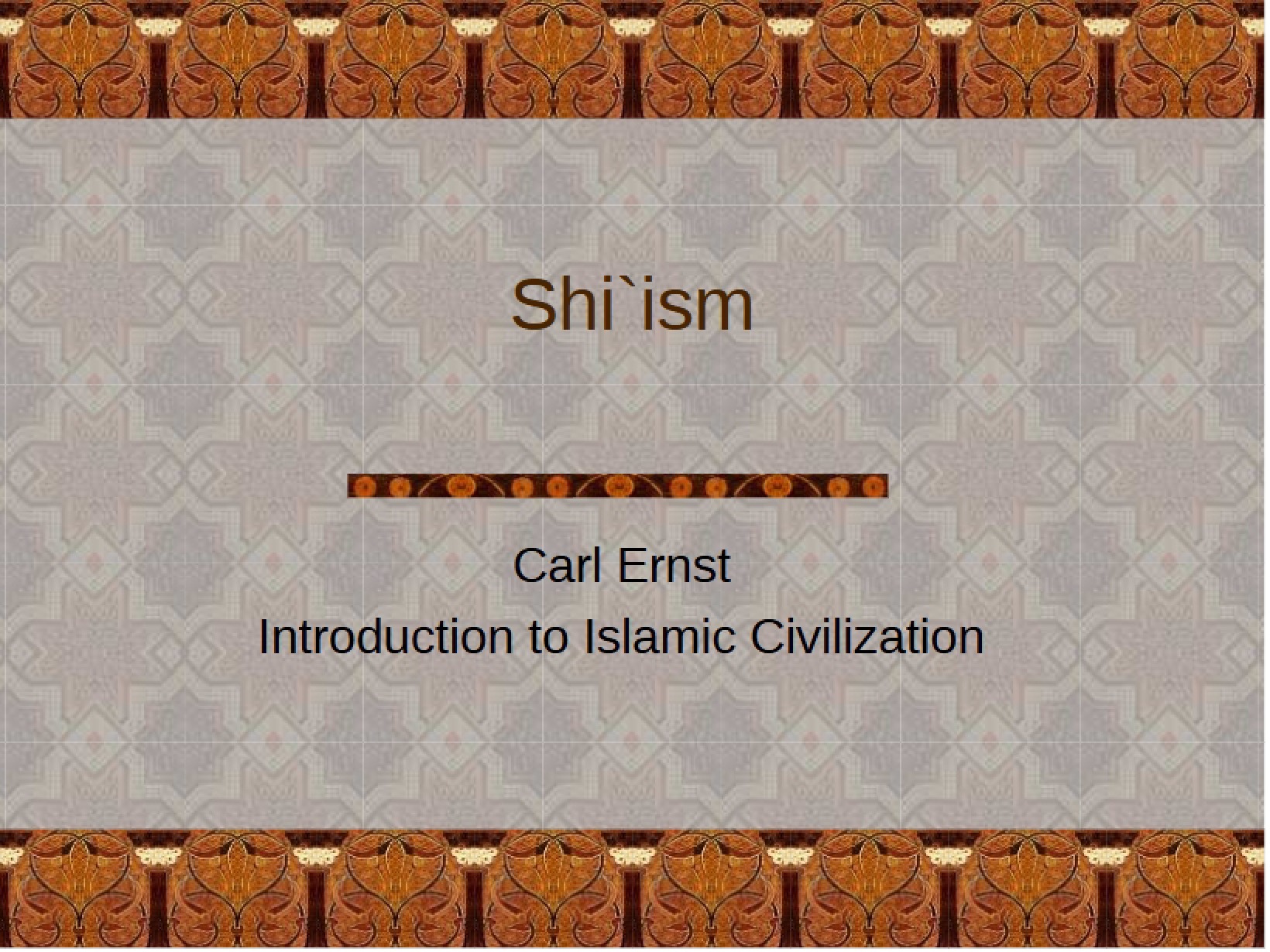 Shi'ism Overview