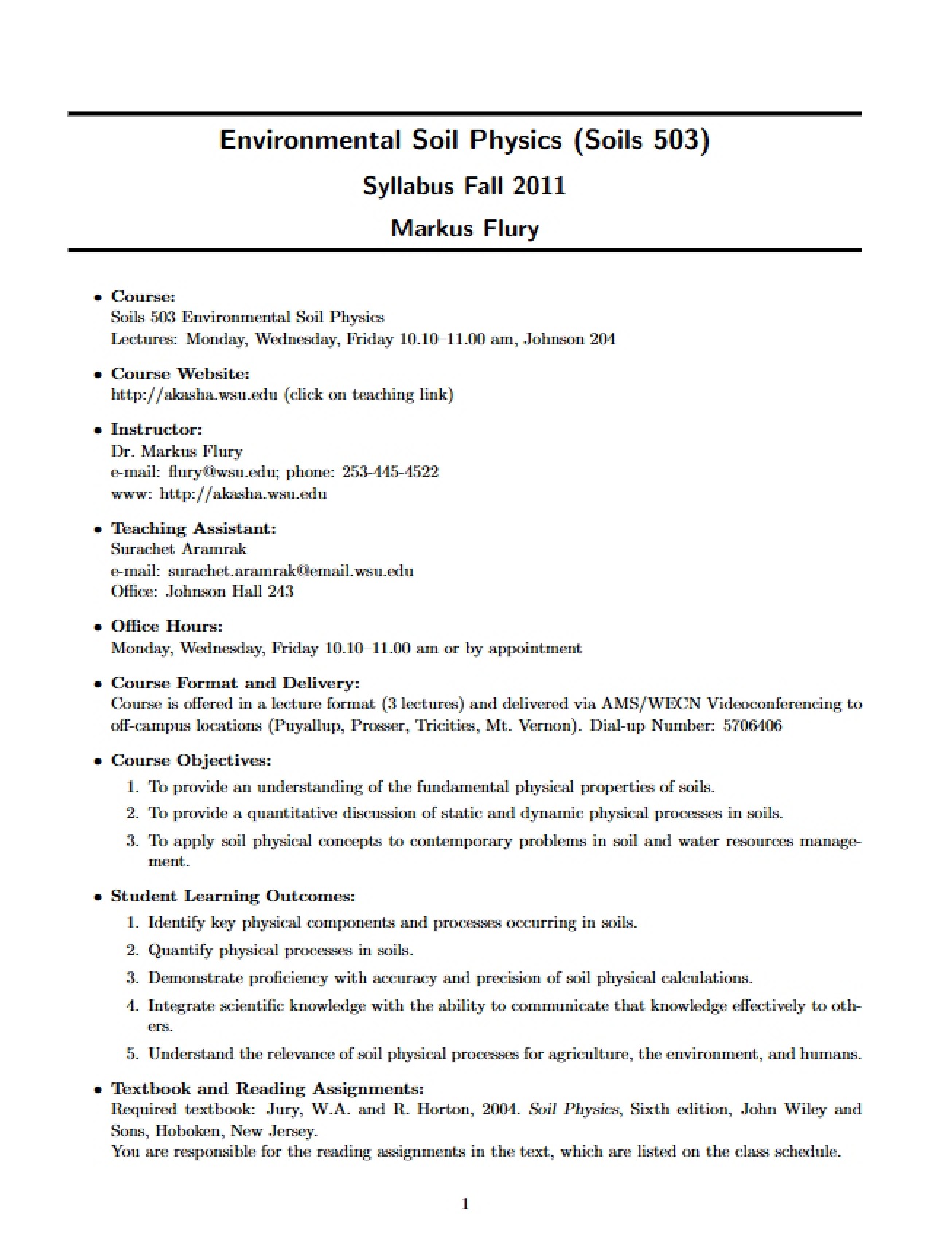 Class Syllabus Information