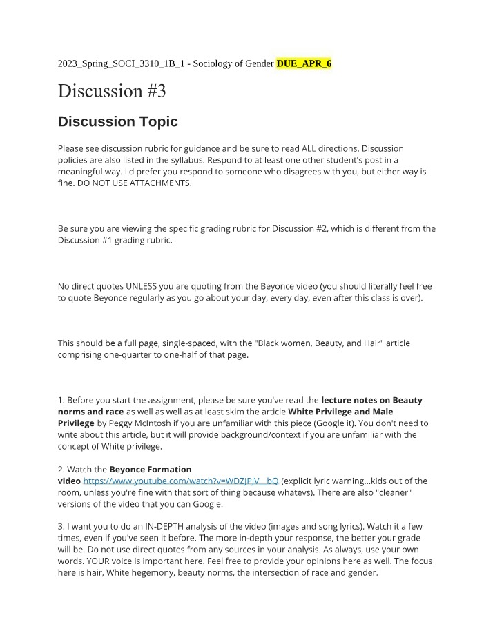 SOC275 Discussion 3