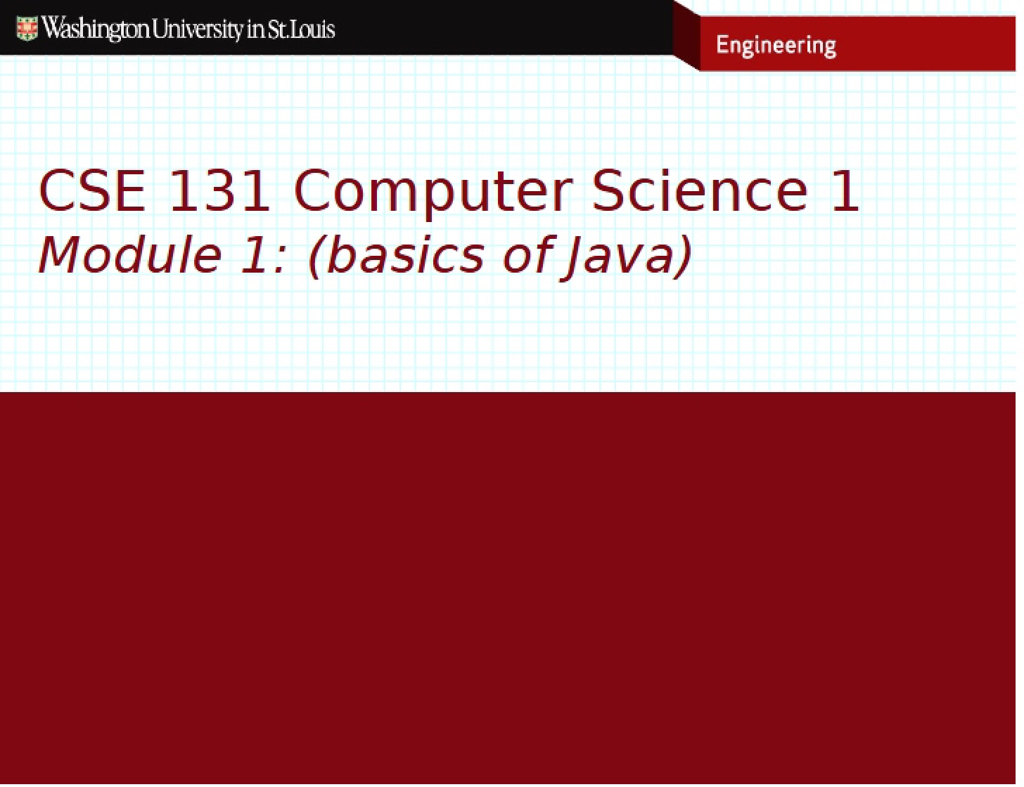 Lecture One