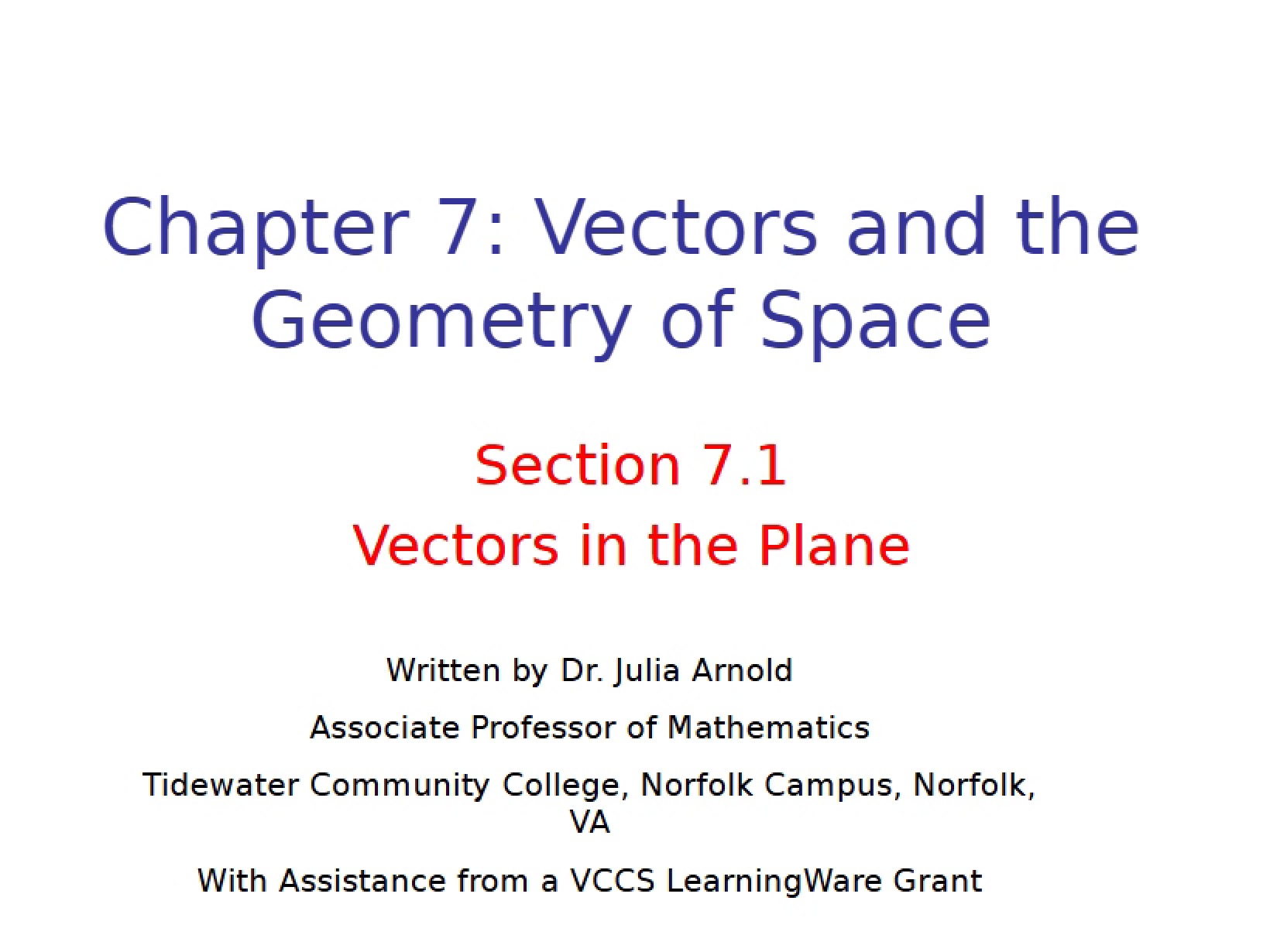 Spatial Geometry and Vector Analysis
