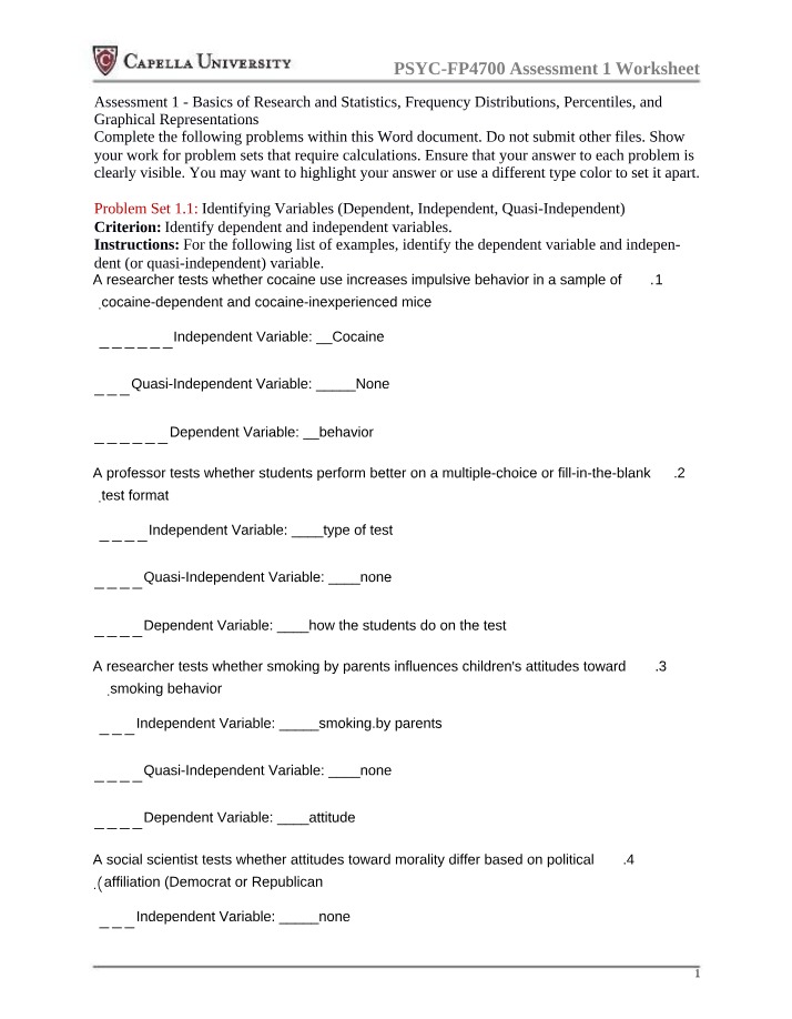 Basics of Research and Statistics - Identifying Variables