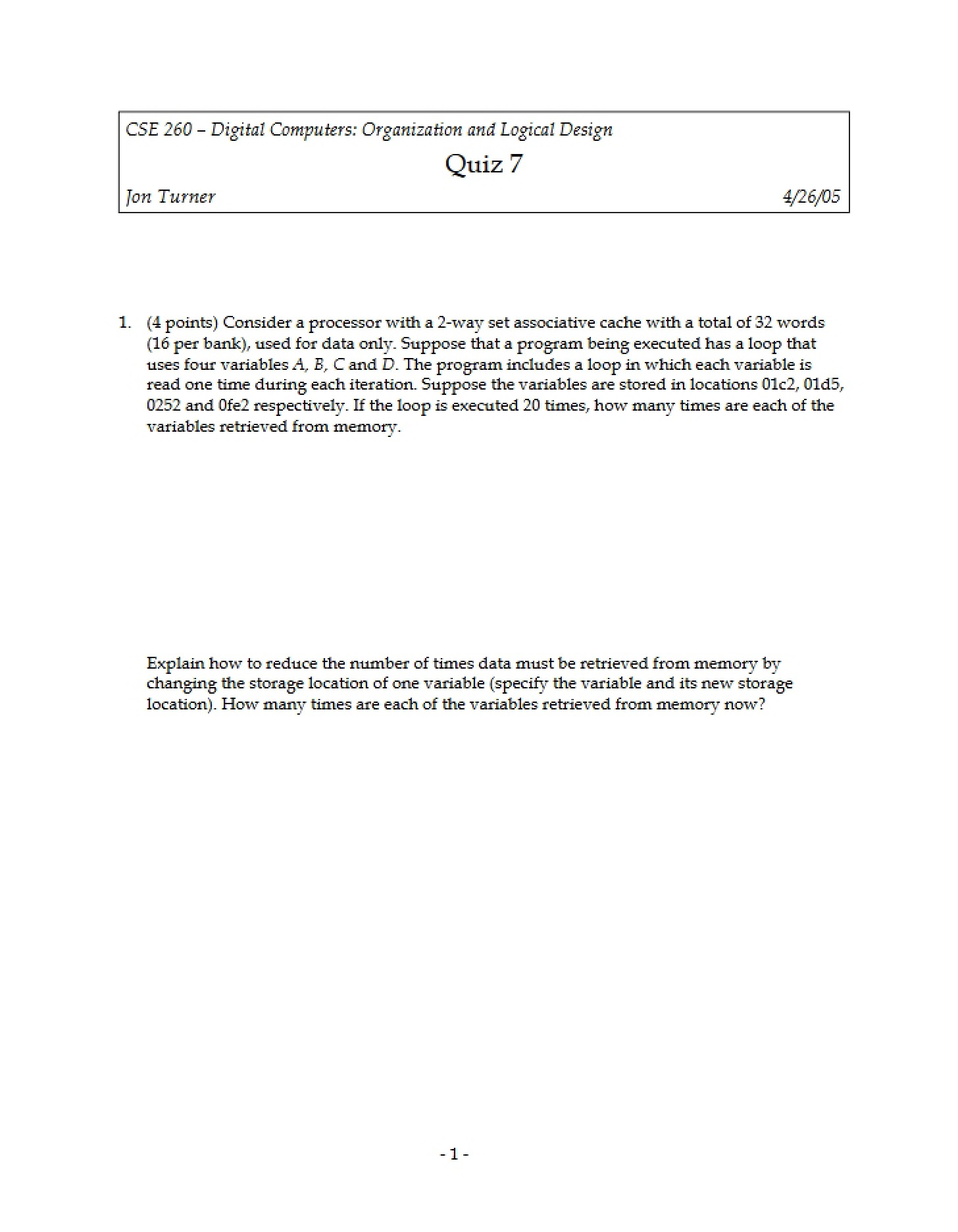 Quiz Seven