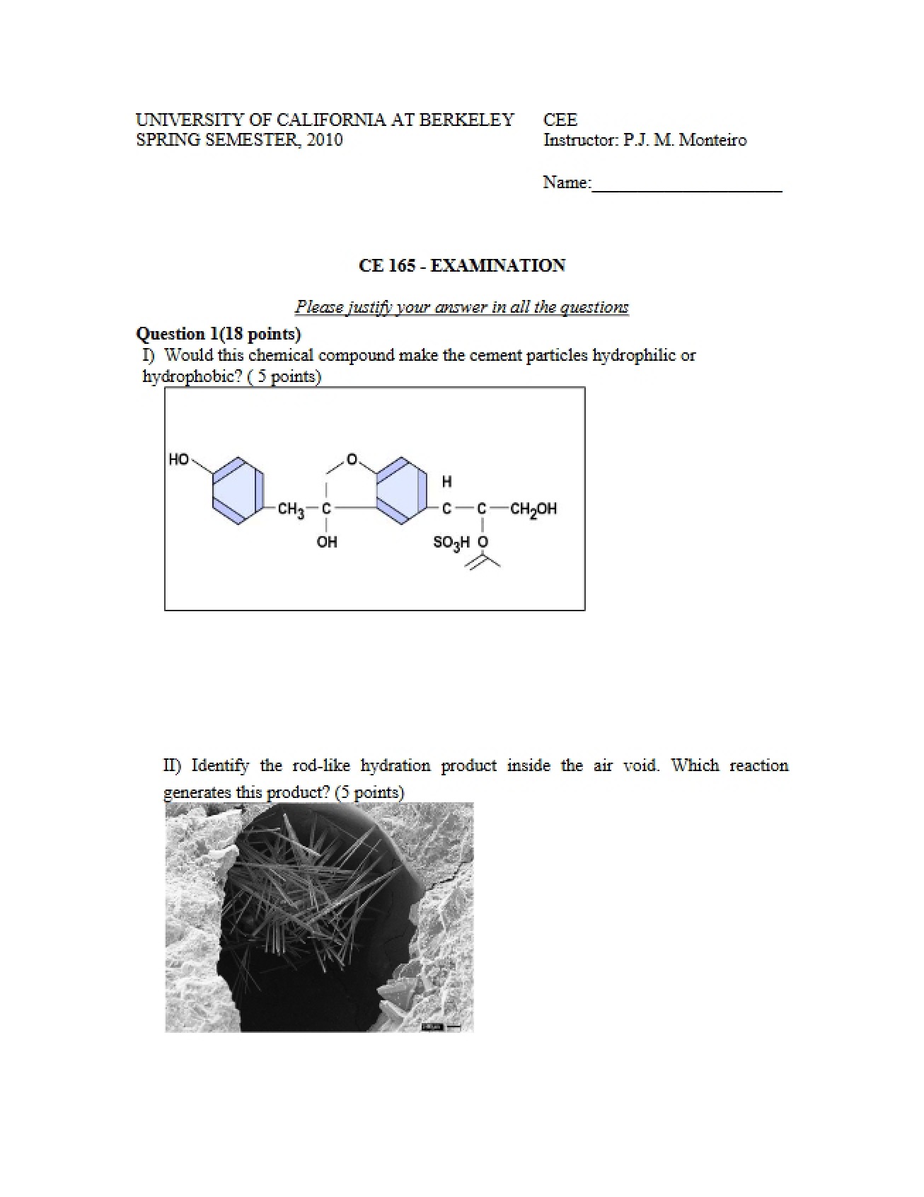 Construction Materials Examination