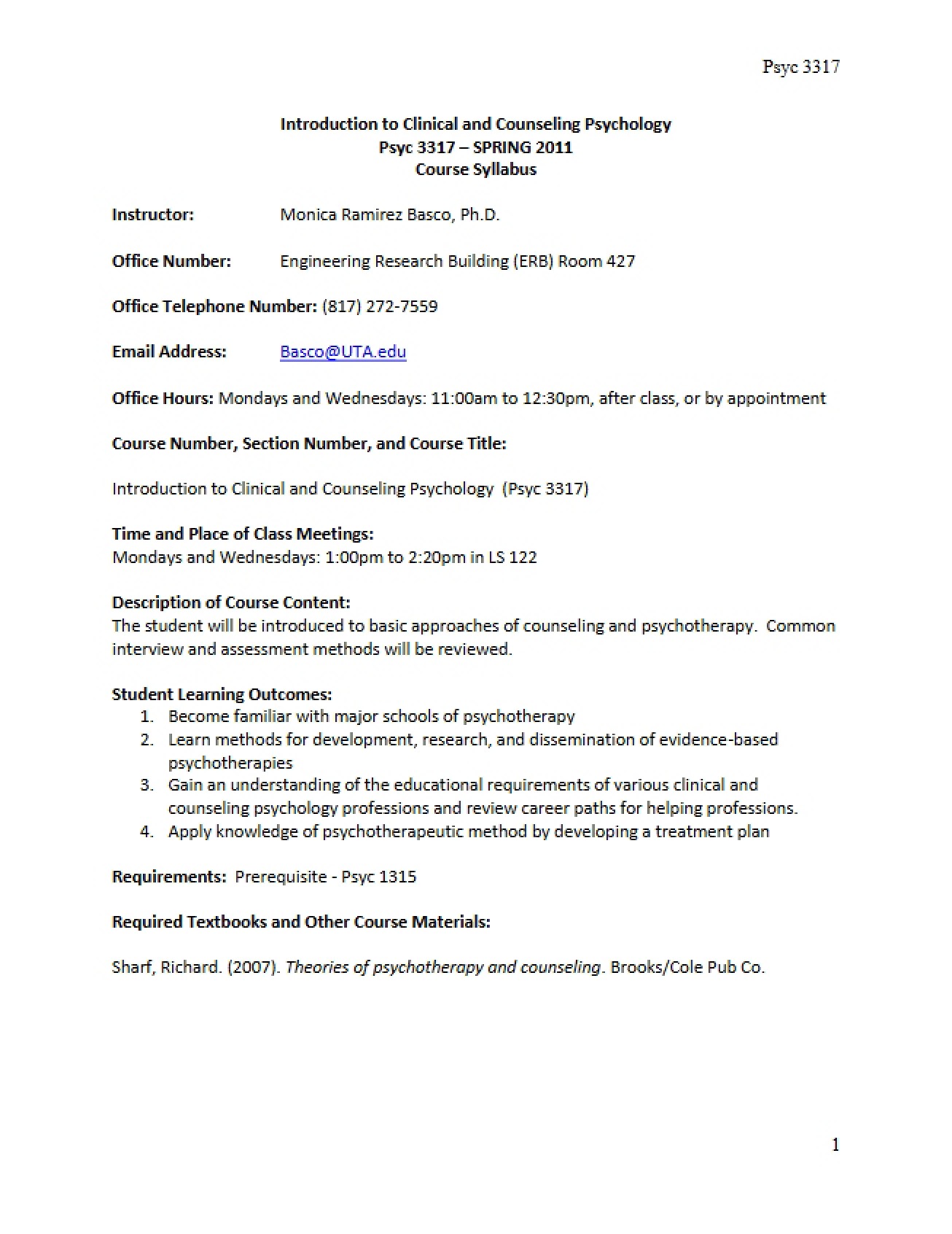 PSYC 3317 Course Outline