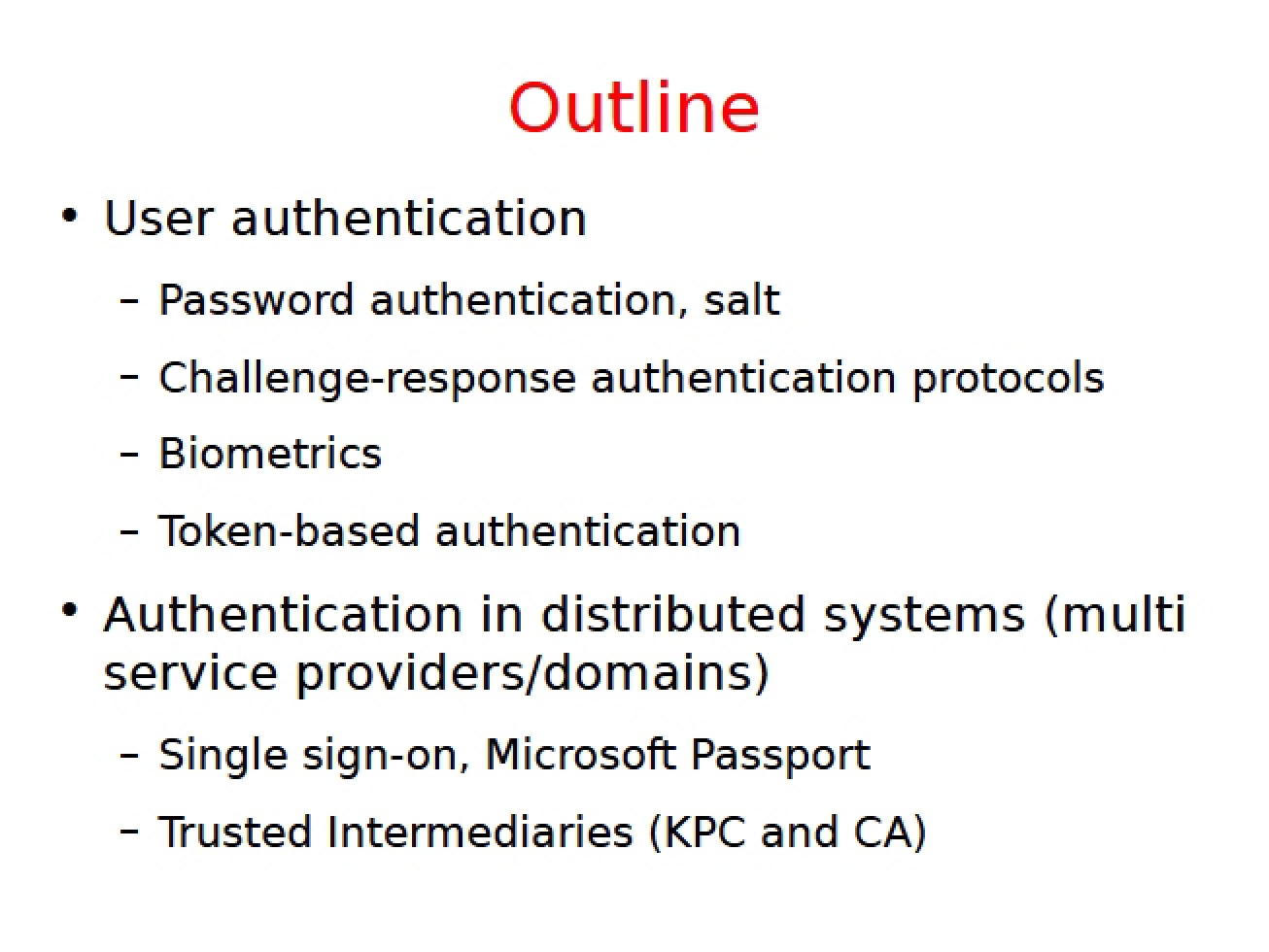 Methods of Authentication