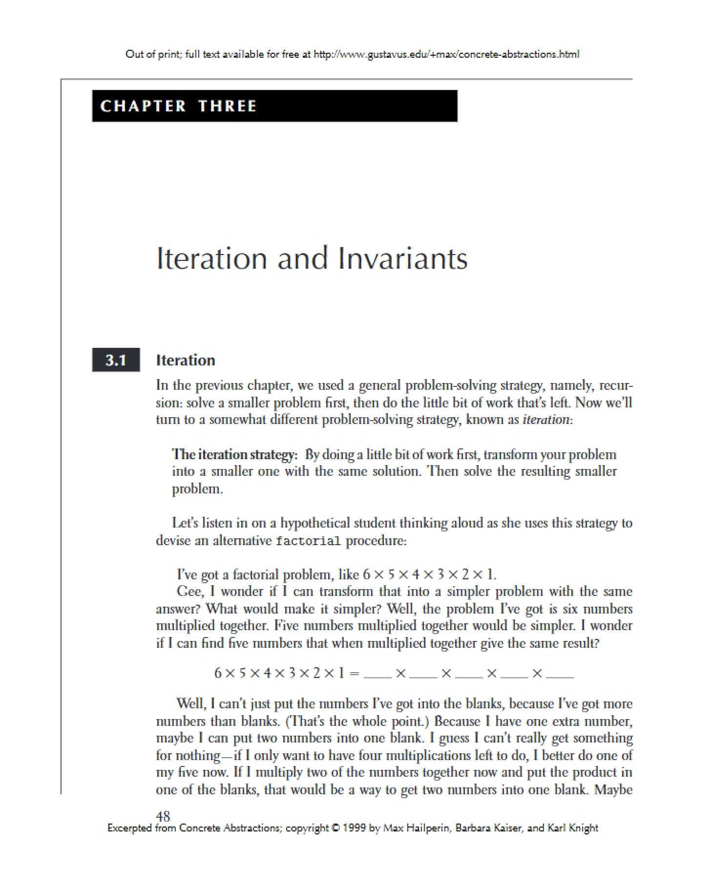 Invariants and Iteration