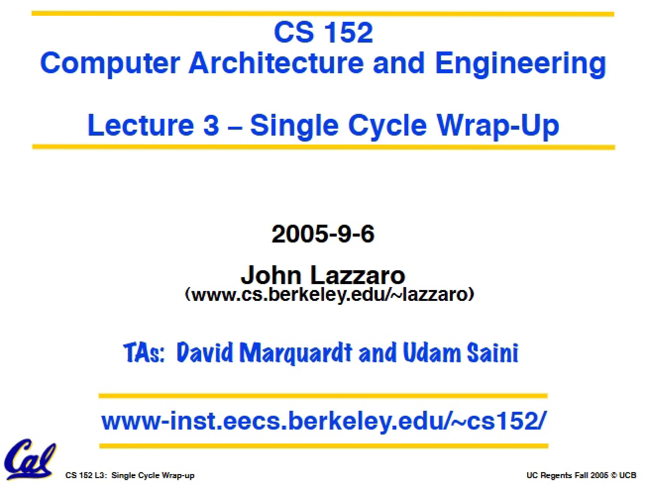 Conclusion of Single Cycle