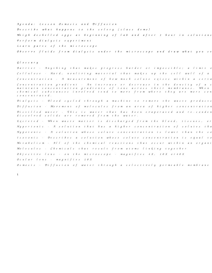 Lab Report - Osmosis and Diffusion