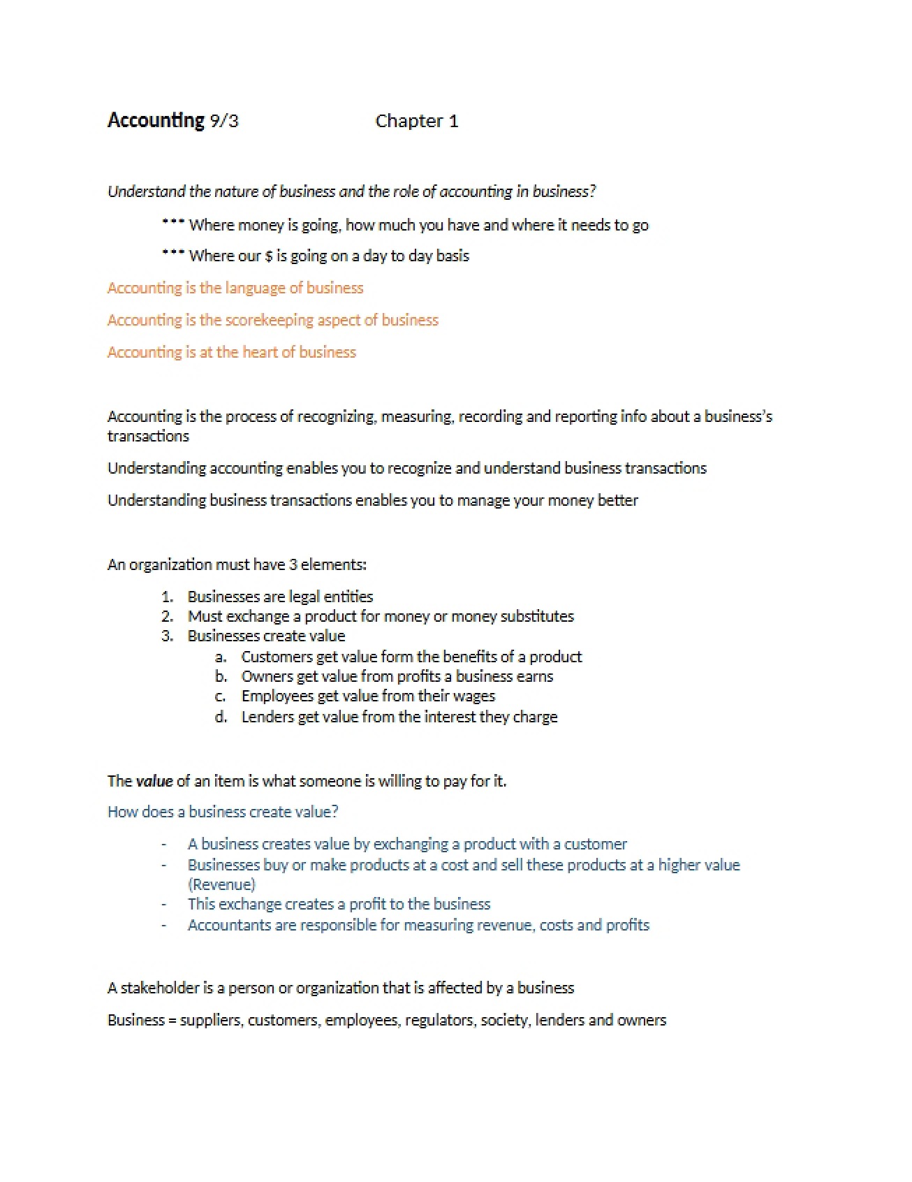 Chapter 1 Cost Accounting