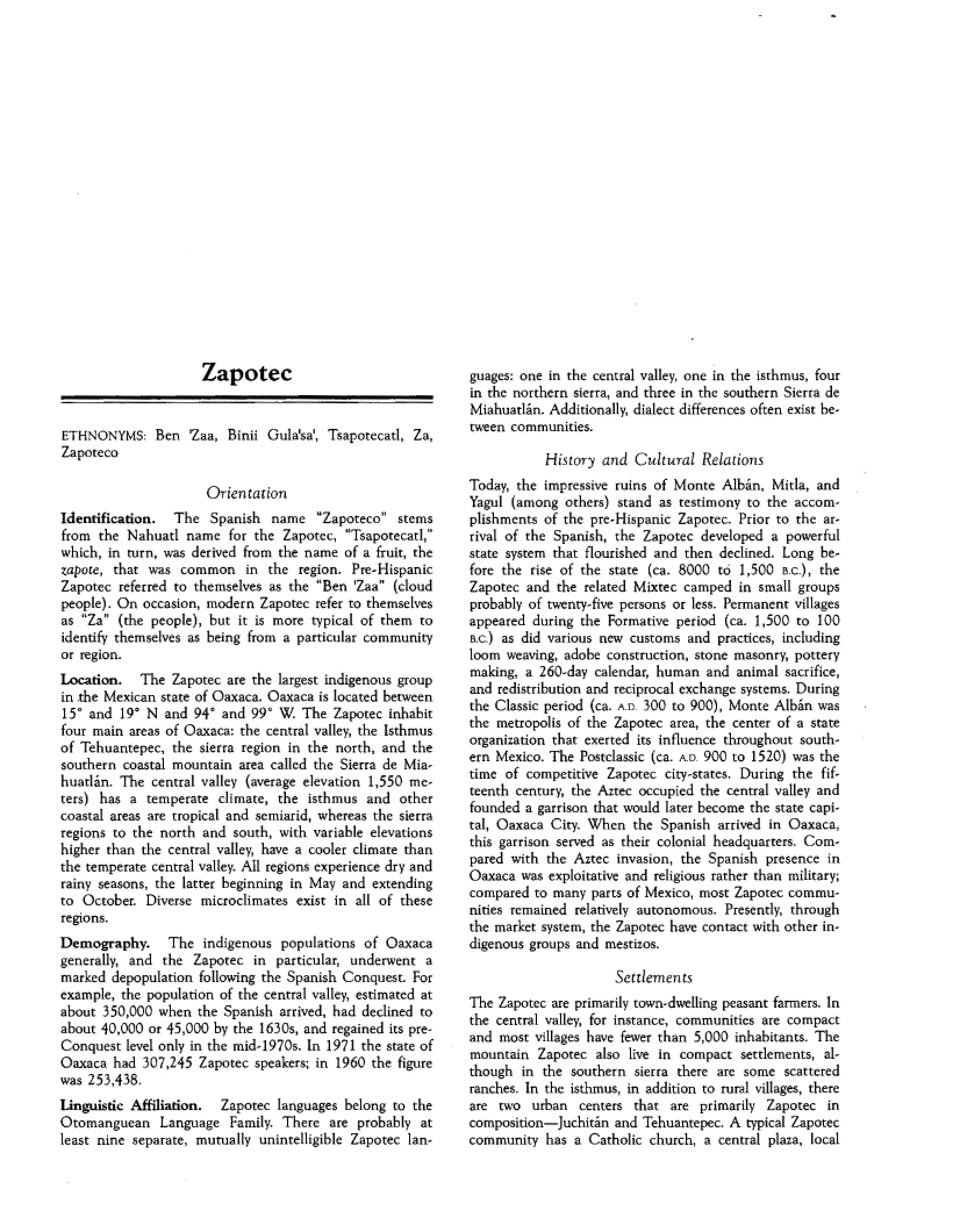 Zapotec People