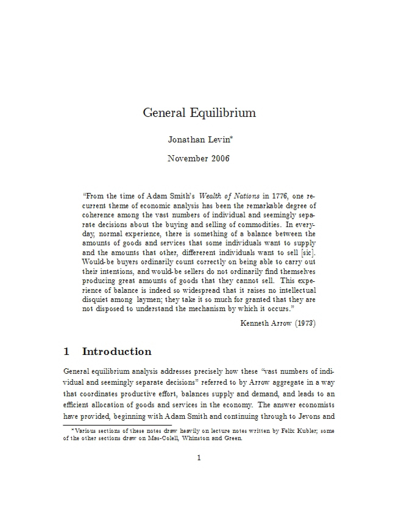 General Equilibrium