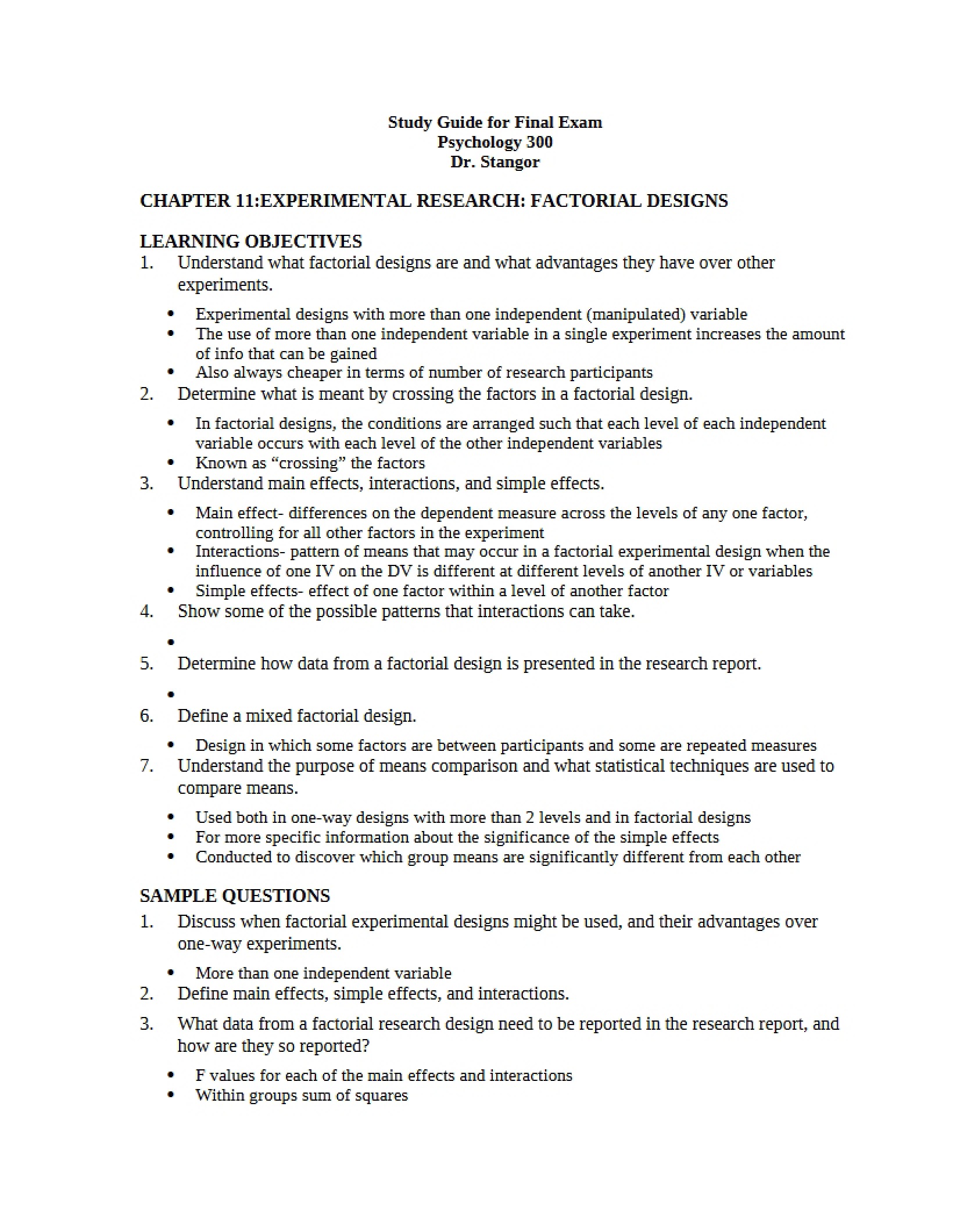 Experimental Research Techniques (Ch 11)