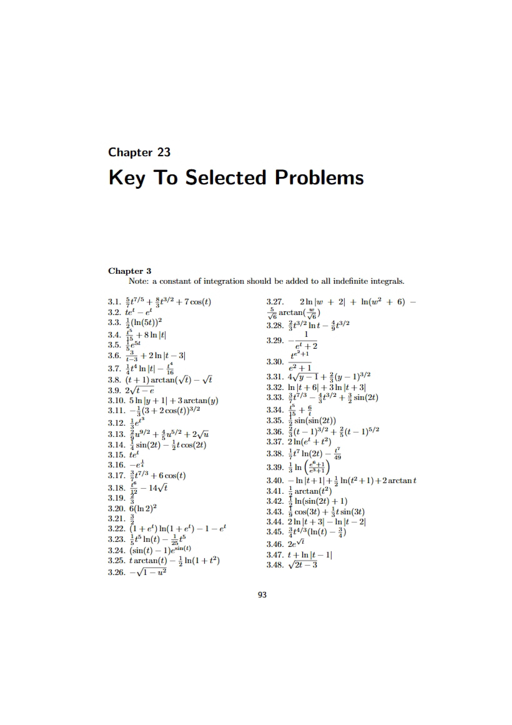 Selected Problem Solutions