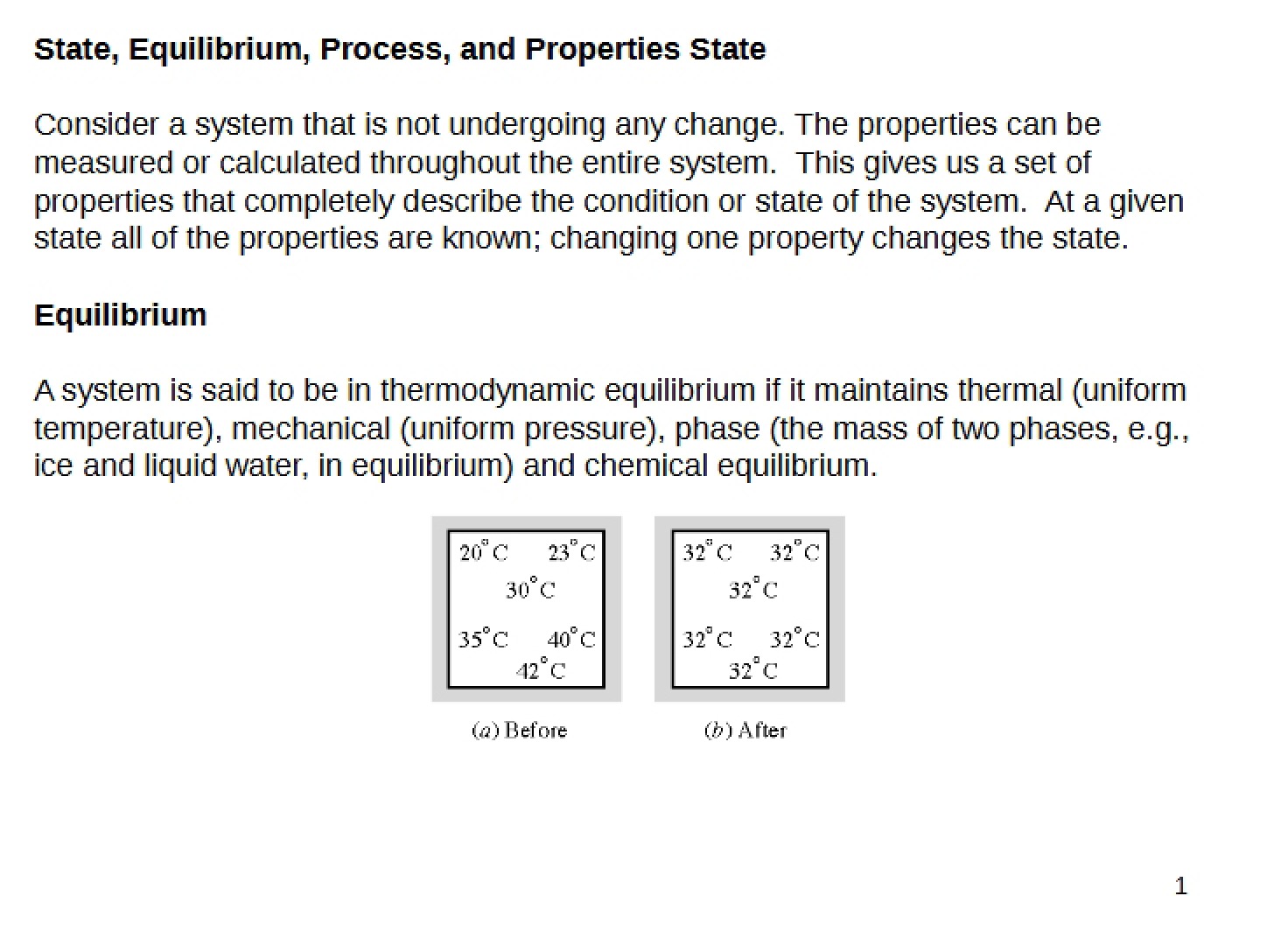 State Properties, Process, and Equilibrium