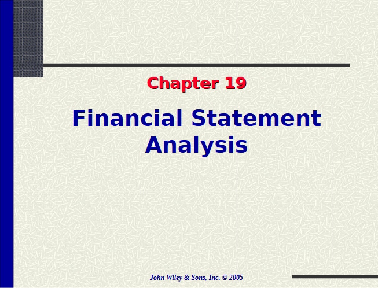 Analysis of Financial Statements
