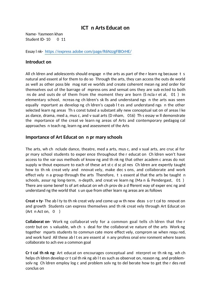 Importance of Arts Education in Primary Schools