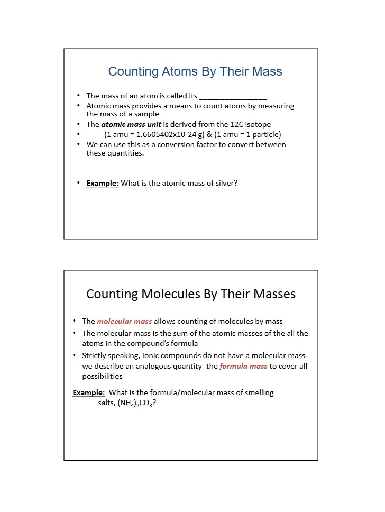 Sixth Lecture