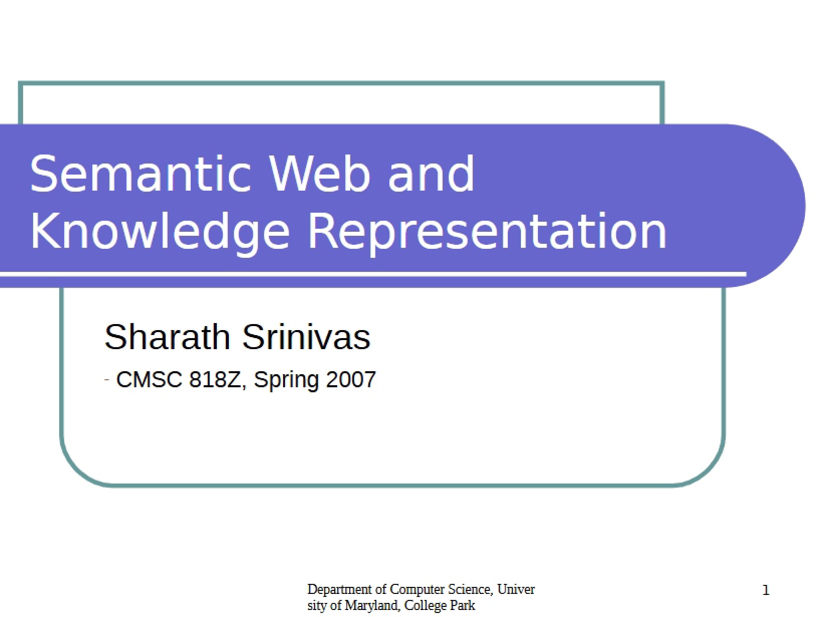 Knowledge Representation and the Semantic Web