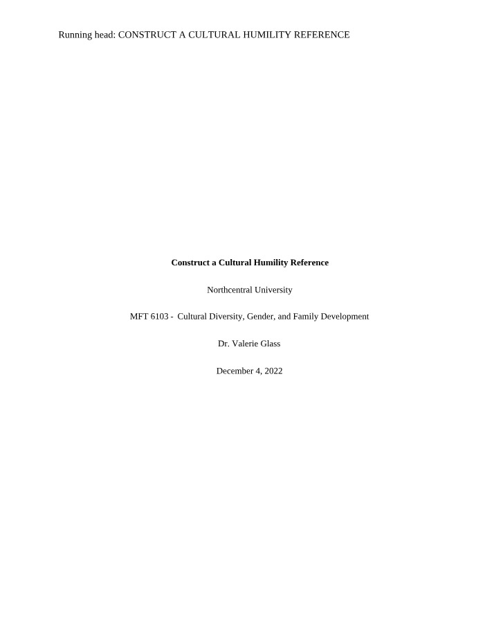 Cultural Humility - Viewing Structural and Bowen Perspectives