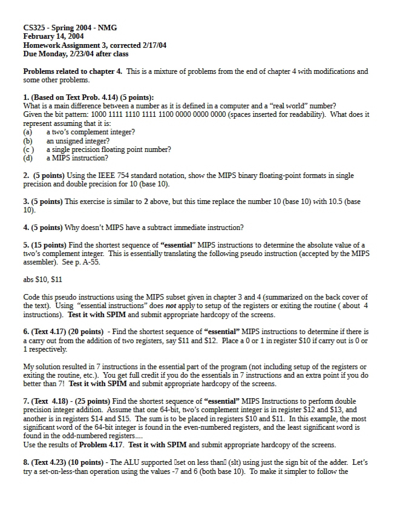 Assignment Three for Homework