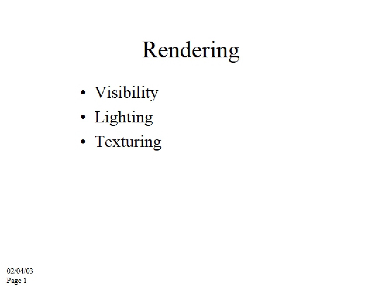 Rendering Techniques