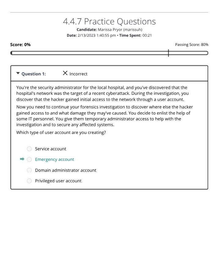 Preventing Cyberattacks - Investigating User Accounts
