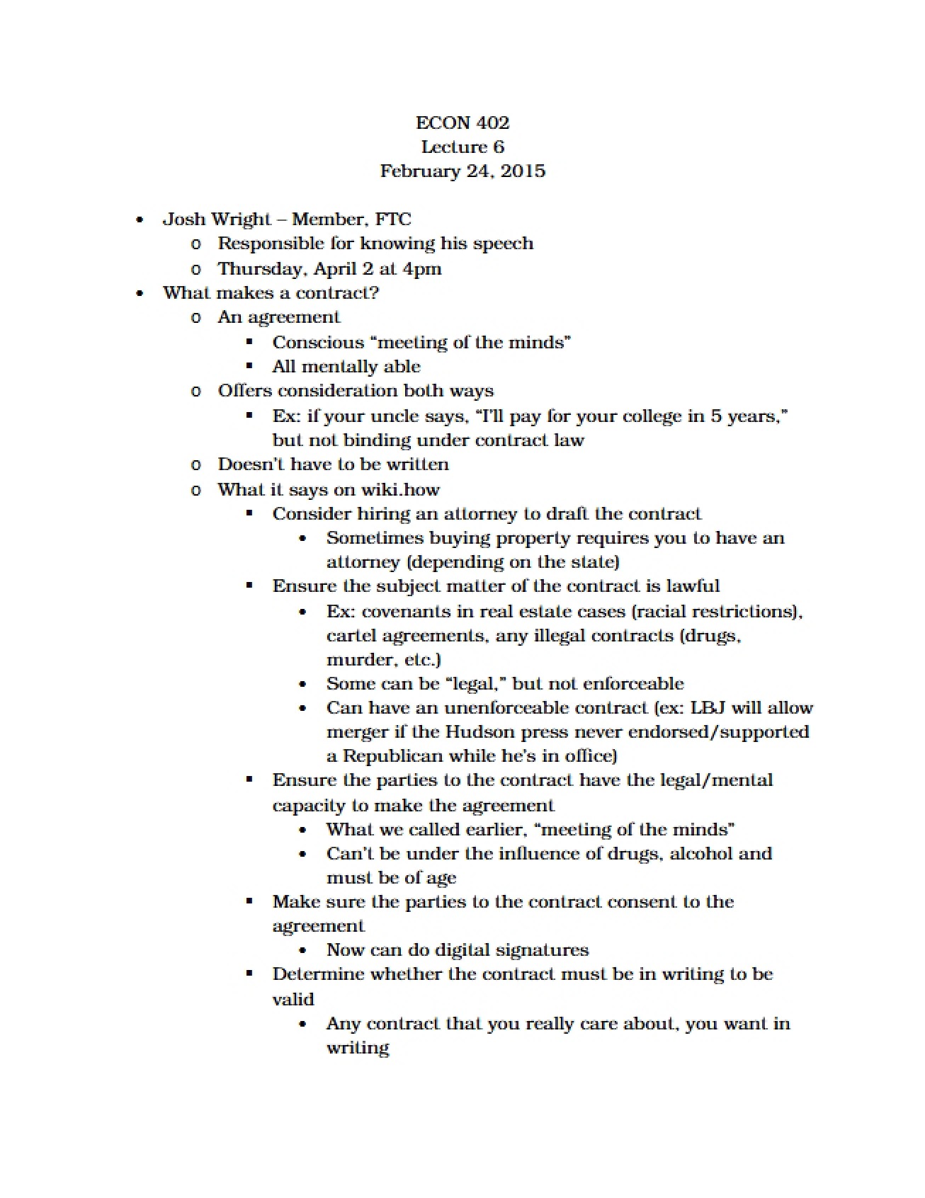 Industrial Organization Lecture Six