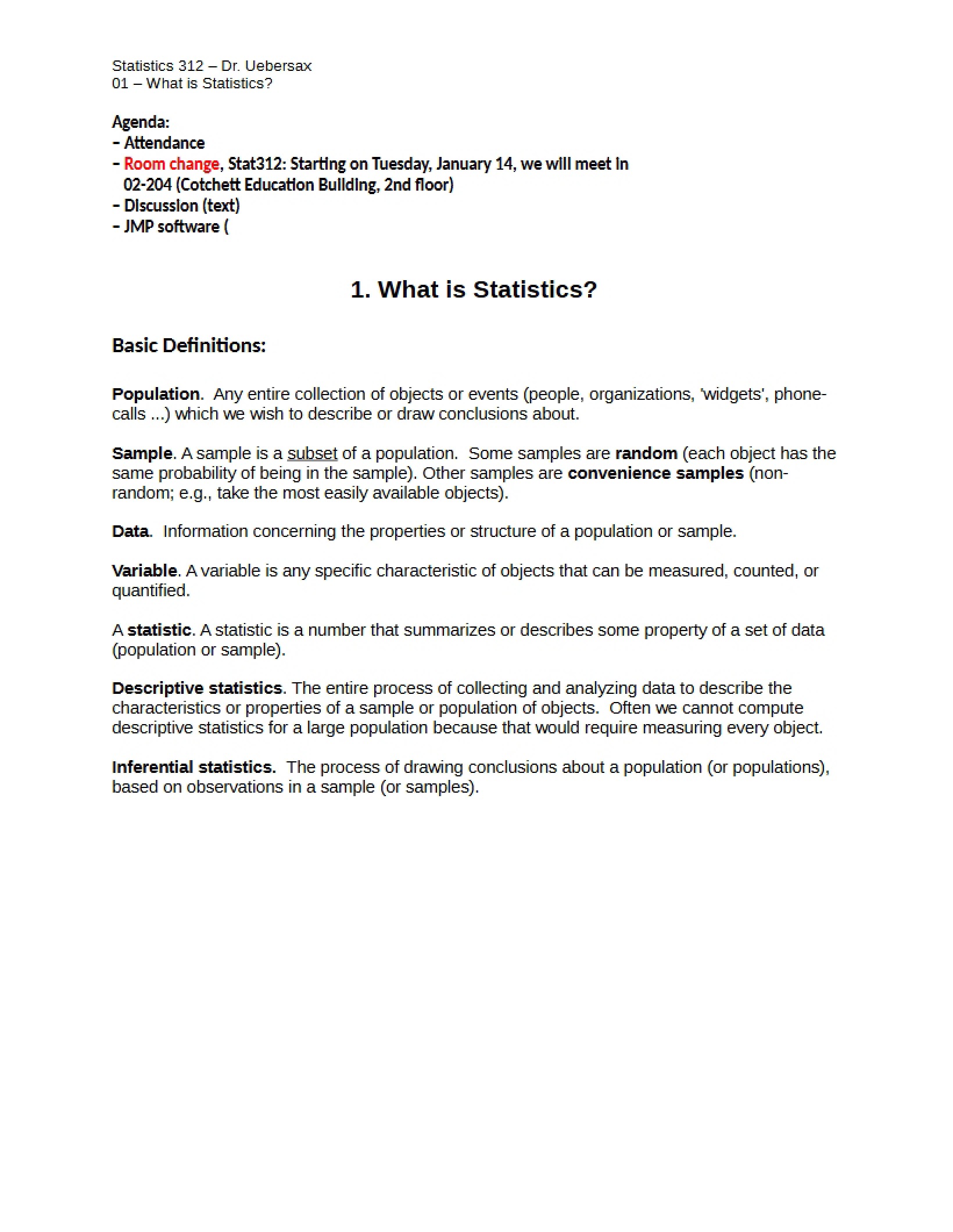 Statistics Definition