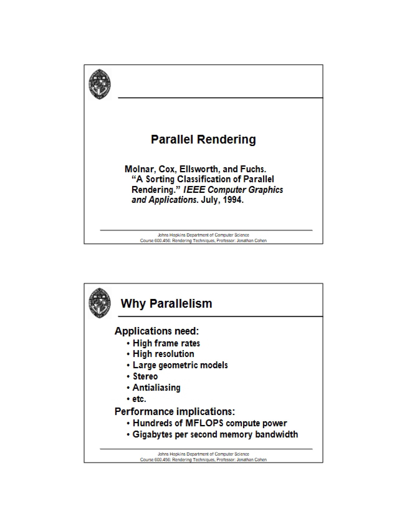 Distributed and Parallel Rendering Systems