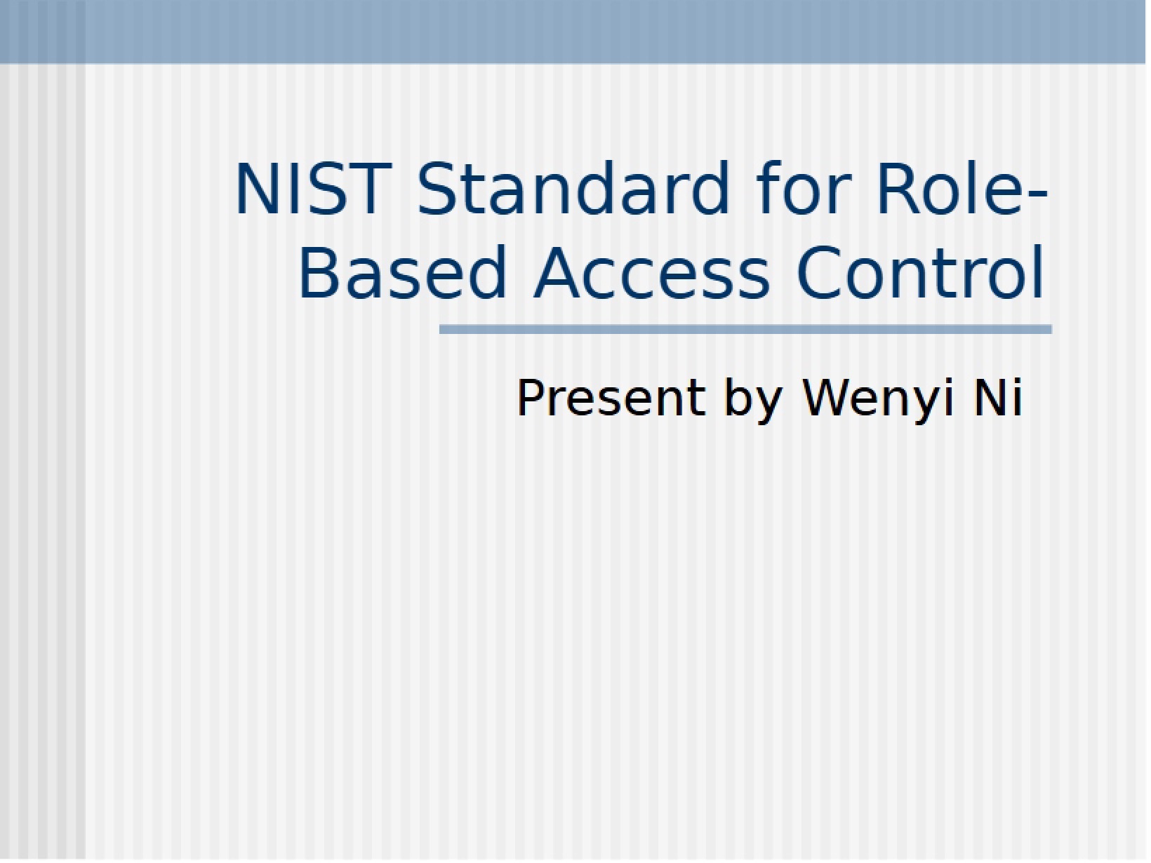 Role-Based Access Control NIST Standards