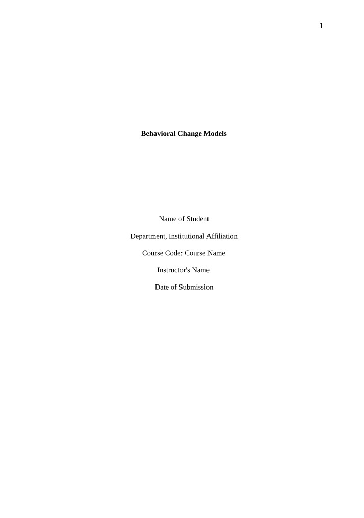 Understanding Similarities in Behavioral Change Models