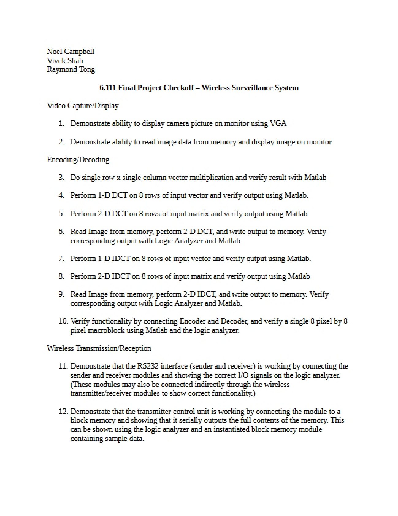 System for Wireless Surveillance