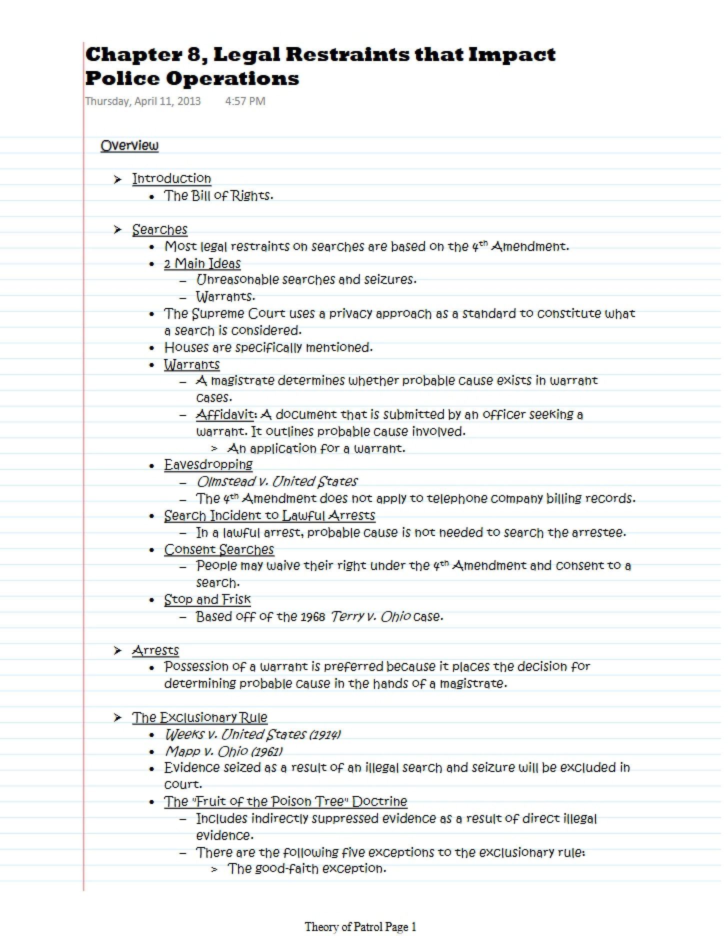 Operational Legal Restraints Chapter 8