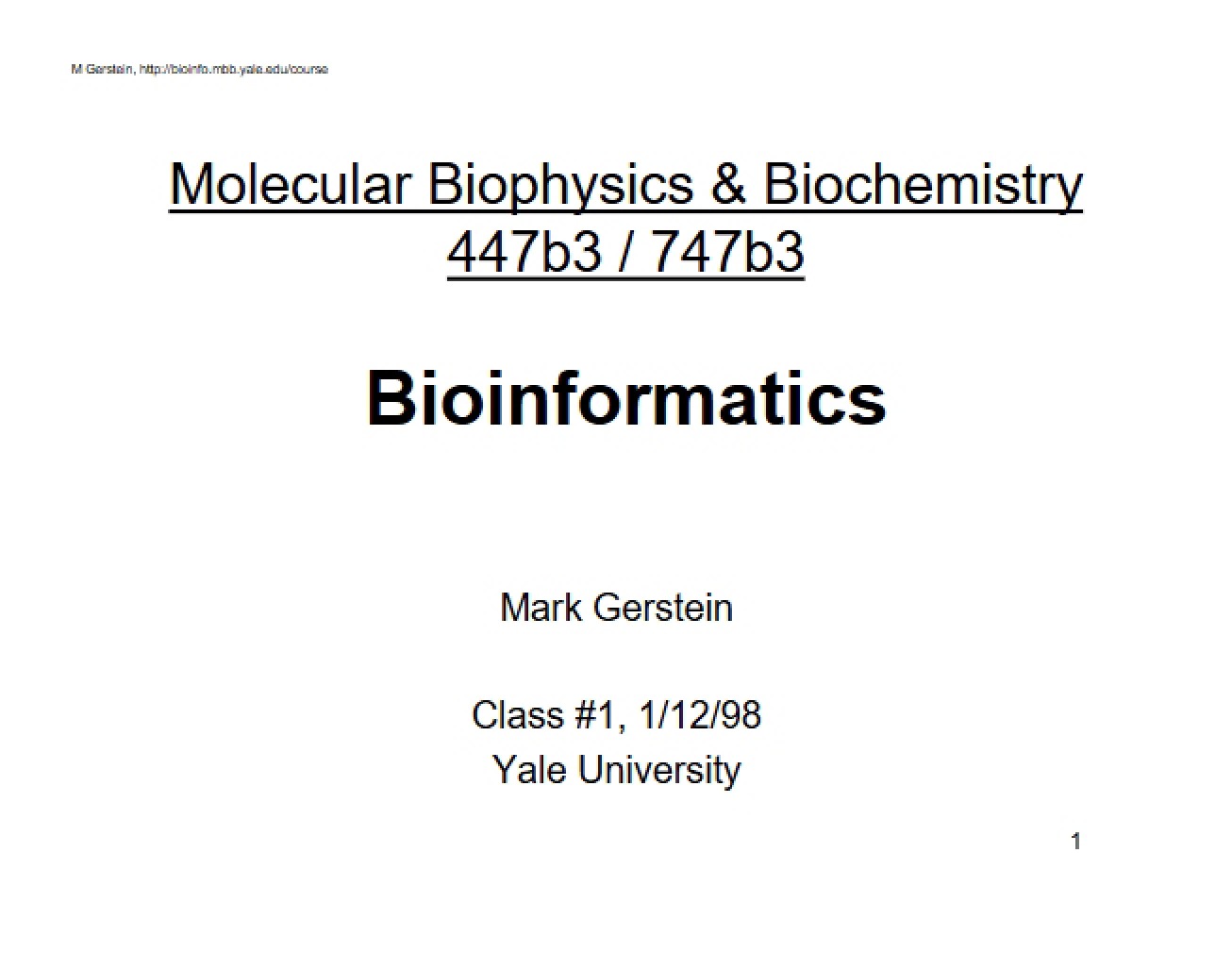 Introduction to Bioinformatics