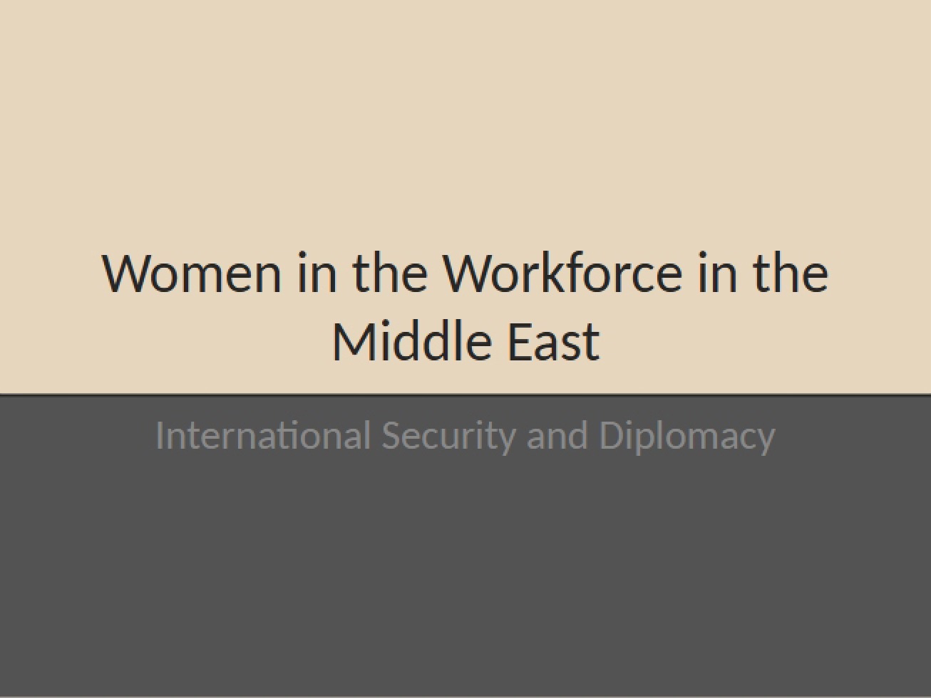 Workforce Women in the Middle East