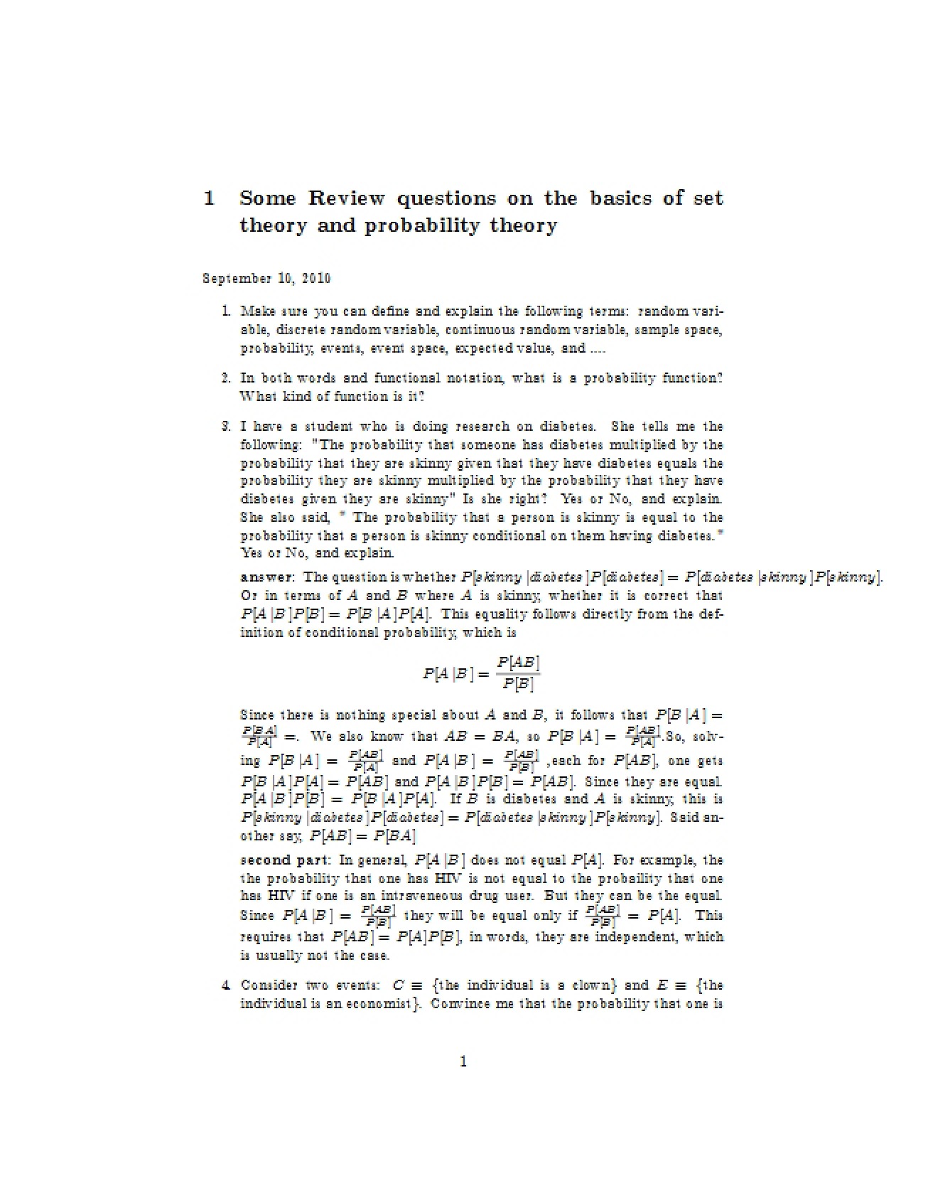 Set of Review Questions