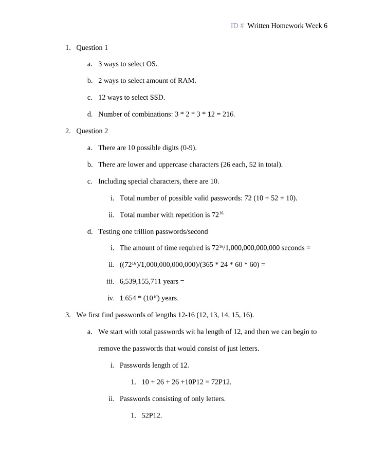 Week 6 Written Homework