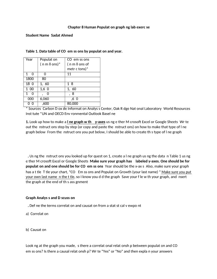 Chapter 8 - Human Population Graphing Lab