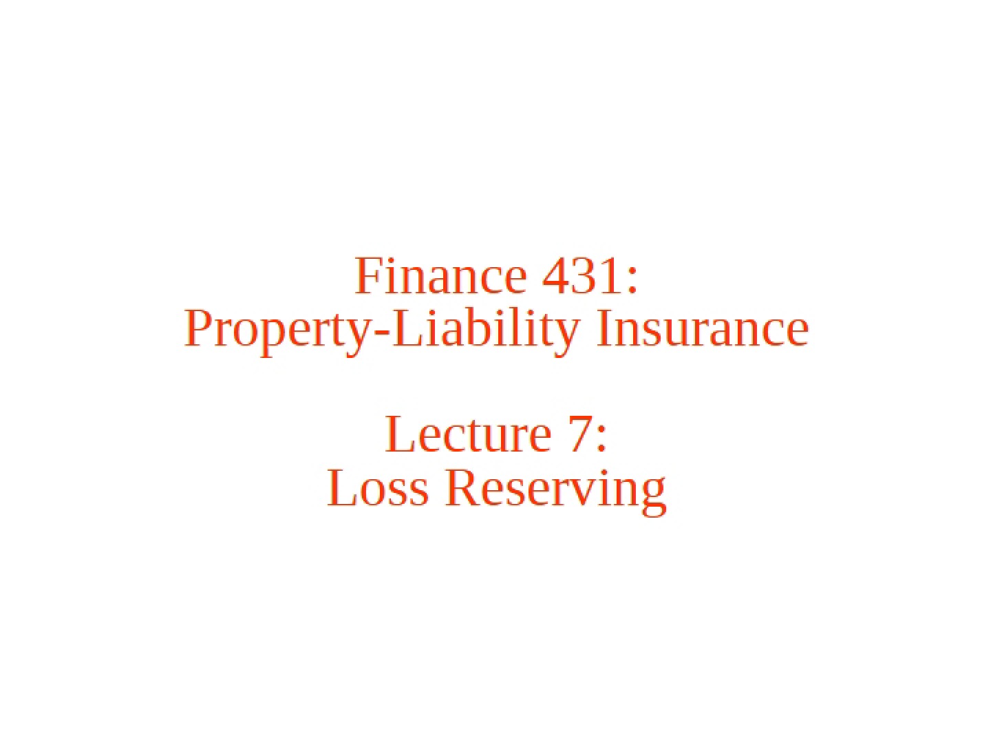 Reserves for Losses