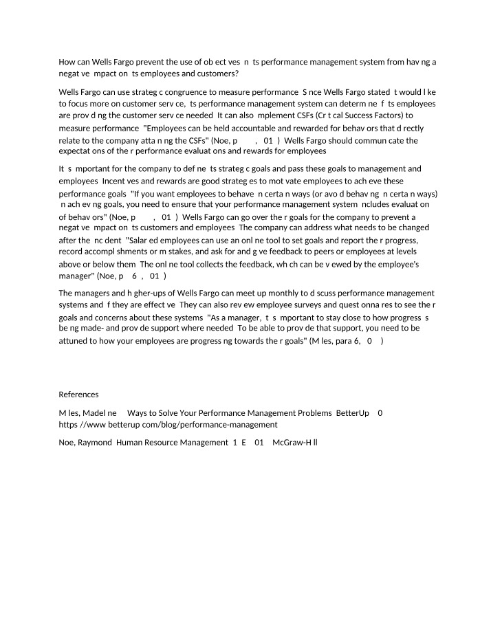 Wells Fargo - Preventing Negative Impacts of Performance Management Systems